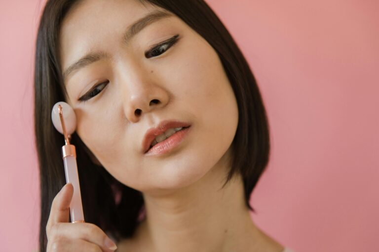 woman trying to get a sculpted face with no surgical treatment